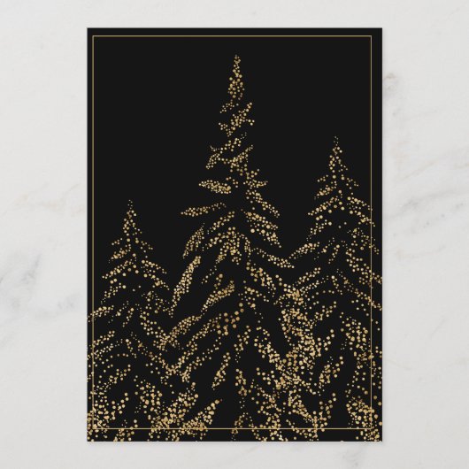 Gold Glitter Holiday Trees Elegant kerstKaart (Voorkant)