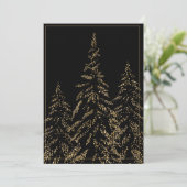 Gold Glitter Holiday Trees Elegant kerstKaart (Staand voorkant)