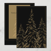 Gold Glitter Holiday Trees Elegant kerstKaart (Voorkant / Achterkant)