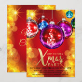 Gold Glitter Holiday Xmas Kaart (Voorkant / Achterkant)