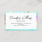 Gold Glitter Holographic Modern Makeup Artist Visitekaartje (Achterkant)