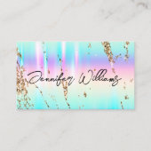 Gold Glitter Holographic Modern Makeup Artist Visitekaartje (Voorkant)