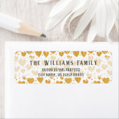 Gold Glitter hoort persoonlijk terugkeerbericht Etiket (Insitu)