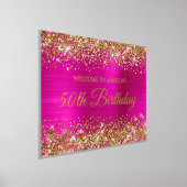 Gold Glitter Hot Pink 50e verjaardag Folie Afdrukken (Laagn)