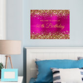 Gold Glitter Hot Pink 50e verjaardag Folie Afdrukken (Insitu (Slaapkamer))