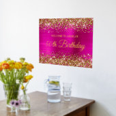 Gold Glitter Hot Pink 50e verjaardag Folie Afdrukken (Laag (Keuken))