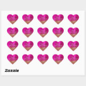Gold Glitter Hot Pink Folie 50e verjaardag Hart Sticker (Vel)