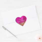 Gold Glitter Hot Pink Folie 50e verjaardag Hart Sticker (Envelop)