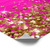 Gold Glitter Hot Pink Folie 50e verjaardag Welkom Poster (Hoek)