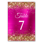 Gold Glitter Hot Pink Folie Elegant Kaart (Achterkant)