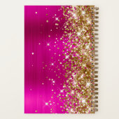 Gold Glitter Hot Pink Folie Girly Handtekening Notitieboek (Achterkant)
