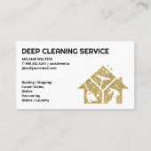 Gold Glitter House Keeping Logo | Meid Service Visitekaartje (Voorkant)