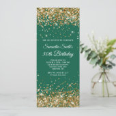 Gold Glitter Hunter Green 50e verjaardag Kaart (Staand voorkant)