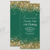 Gold Glitter Hunter Green 50e verjaardag Kaart (Voorkant / Achterkant)