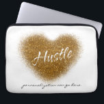 Gold Glitter HUSTLE Heart Glamour Laptop Hoesje Ba Laptop Sleeve<br><div class="desc">Gold Glitter HUSTLE Heart Glamour Laptop Hoesje Bag. Pas het aan of laat het leeg.</div>