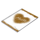 Gold Glitter HUSTLE Heart Glamour Notitieboek Jour (Linkerzijde)