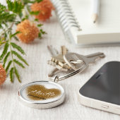 Gold Glitter HUSTLE Heart Inspirerend Sleutelhange Sleutelhanger (Zijkant)