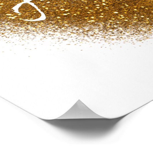 Gold Glitter HUSTLE Heart Inspirerend wanddruk Poster (Hoek)