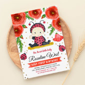 Gold Glitter I Ladybug Waterverf First Birthday Kaart