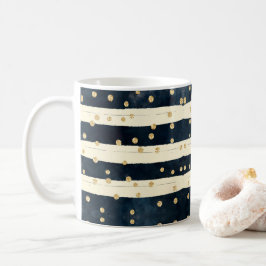 Gold Glitter Indigo Blue Stylish Modern Koffiemok