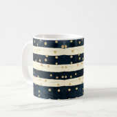 Gold Glitter Indigo Blue Stylish Modern Koffiemok (Voorkant links)