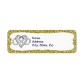 Gold Glitter Infinity Heart Adresetiketten Etiket (Voorkant)