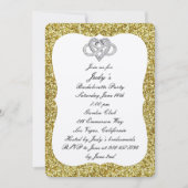 Gold Glitter Infinity Heart Bachelorette Party Kaart (Voorkant)
