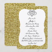 Gold Glitter Infinity Heart Bachelorette Party Kaart (Voorkant / Achterkant)