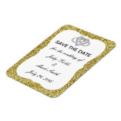 Gold Glitter Infinity Heart bespaart de datum magn Magneet (Linkerzijde)