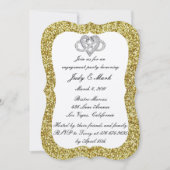 Gold Glitter Infinity Heart Engagement Party Kaart (Voorkant)