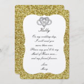 Gold Glitter Infinity Heart, gemaakt van eerwaarde Kaart (Voorkant / Achterkant)