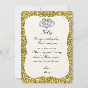 Gold Glitter Infinity Heart, gemaakt van eerwaarde Kaart