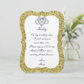 Gold Glitter Infinity Heart, gemaakt van eerwaarde Kaart (Staand voorkant)