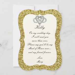 Gold Glitter Infinity Heart, gemaakt van eerwaarde Kaart