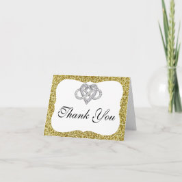 Gold Glitter Infinity Heart Hartelijk dank Bedankkaart