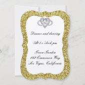 Gold Glitter Infinity Heart Reception Kaart (Voorkant)