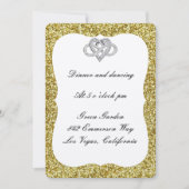 Gold Glitter Infinity Heart Reception Kaart (Voorkant)