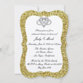 Gold Glitter Infinity Heart Rehearsal Dinner Kaart (Voorkant)