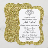 Gold Glitter Infinity Heart Rehearsal Dinner Kaart (Voorkant / Achterkant)
