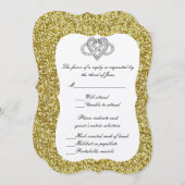 Gold Glitter Infinity Heart Response Kaart (Voorkant / Achterkant)