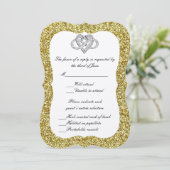 Gold Glitter Infinity Heart Response Kaart (Staand voorkant)
