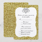 Gold Glitter Infinity Heart Response Kaart (Voorkant / Achterkant)