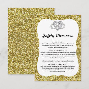 Gold Glitter Infinity Heart Safety Maatregelen Informatiekaartje