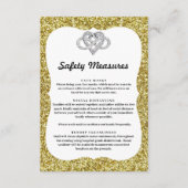 Gold Glitter Infinity Heart Safety Maatregelen Informatiekaartje (Voorkant)