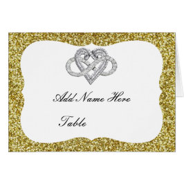 Gold Glitter Infinity Heart Table Place Card