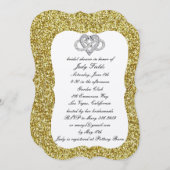 Gold Glitter Infinity Heart Vrijgezellenfeest Invi Kaart (Voorkant / Achterkant)