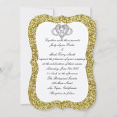 Gold Glitter Infinity Heart Wedding Uitnodiging (Voorkant)