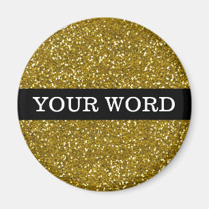 Gold Glitter Inspirerend Motivatie één woord Magneet