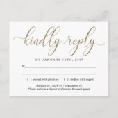 Gold Glitter Invitation RSVP-Briefkaart Uitnodiging Briefkaart (Voorkant)