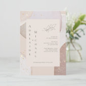 Gold Glitter Ivory Agate Wedding Kaart (Staand voorkant)